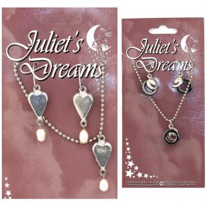 Necklace & Earring Set Juliet's Dreams On Card Made With Chain & Bead by JOE COOL