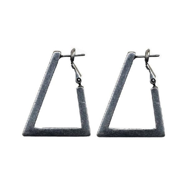 Hoop Earring Triangle Made With Pewter by JOE COOL