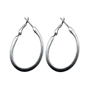 Hoop Earring Oval Made With Pewter by JOE COOL