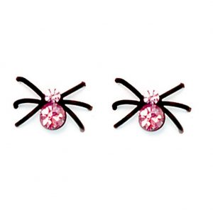 Stud Earring Black Leg Spiders Made With Crystal Glass & Surgical Steel by JOE COOL