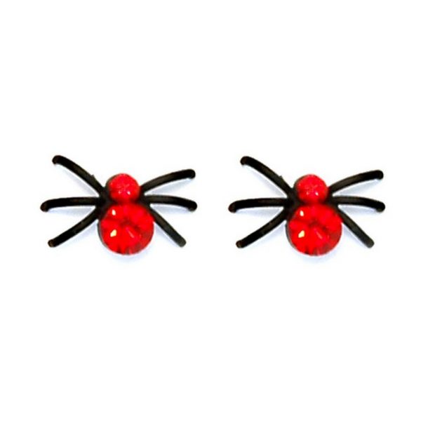 Stud Earring Black Leg Spiders Made With Crystal Glass & Surgical Steel by JOE COOL