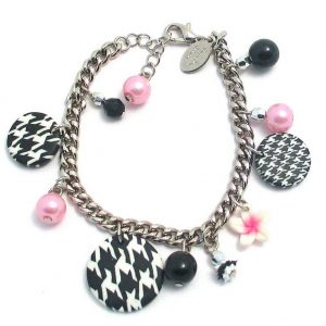 Bracelet Houndstooth & Double Chain Made With Zinc Alloy by JOE COOL