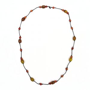Necklace Amber Beads Hemp String Made With Stone by JOE COOL
