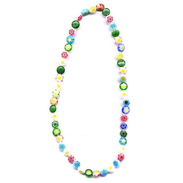 Necklace Multi Light Mix Made With Glass & Millefiori Glass by JOE COOL