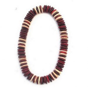 Necklace Chunky Red & White Made With Wood by JOE COOL