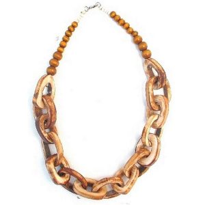 Necklace Chain 14 Link Brown 56cm Made With Bone by JOE COOL