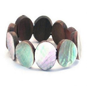 Bracelet Ovals Made With Shell & Wood by JOE COOL