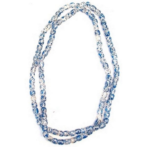 Bead String Necklace Sweetie Blue Spangle Long Made With Resin by JOE COOL