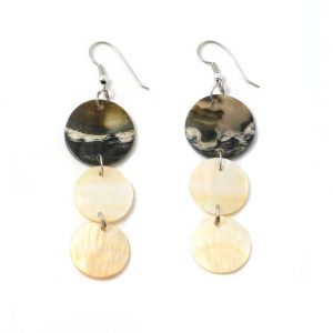 Drop Earring 3 Drop Made With Shell by JOE COOL