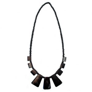 Long Necklace 9 Peg Black 84 Cm Made With Bone by JOE COOL