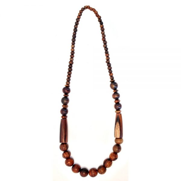 Necklace Multi Beads 80cm Made With Wood by JOE COOL