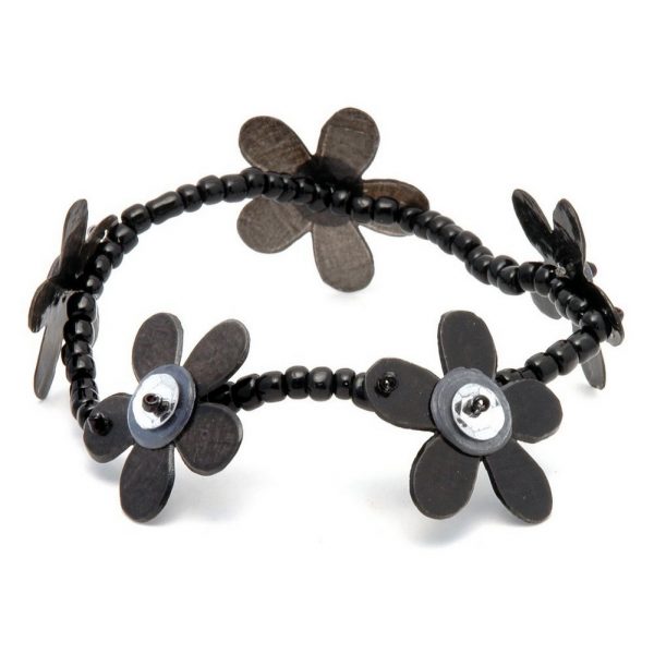 Bracelet Capis Flower Black Made With Shell by JOE COOL