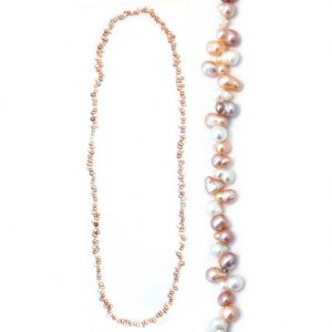 Long Necklace Off Set Natural 120cm Made With Pearl by JOE COOL