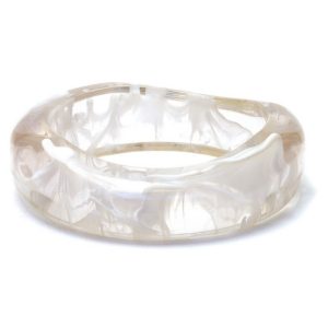 Bangle Tapered Infusion White Made With Resin by JOE COOL