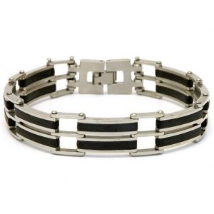 Bangle Stainless Black 2 Bar Made With Surgical Steel by JOE COOL
