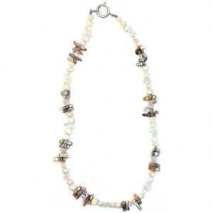 Necklace Aurora Borealis 45cm Made With Mother Of Pearl & Crystal Glass by JOE COOL