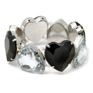 Bracelet Heart Black/clear Made With Zinc Alloy & Resin by JOE COOL