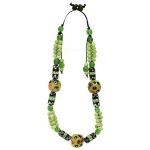 Necklace Artisan Bead Green 58cm Made With Glass by JOE COOL