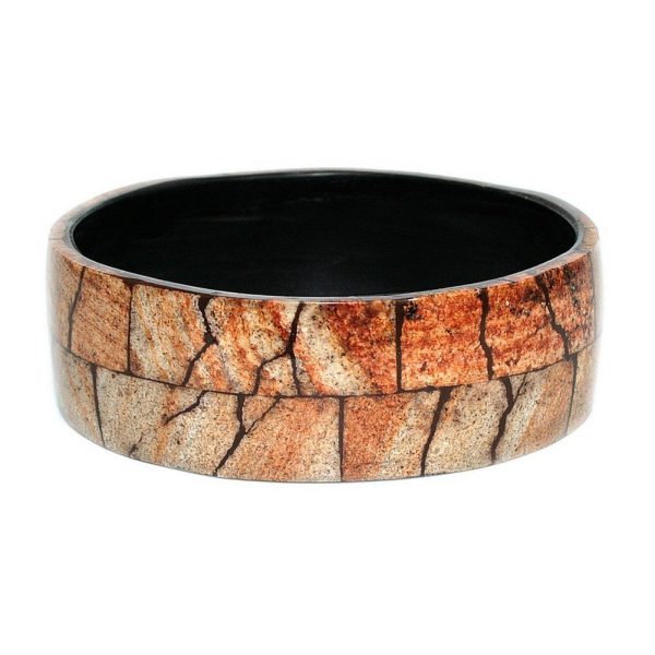 Bangle Natural Crazed 26mm Made With Resin & Stone by JOE COOL