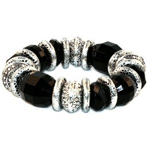 Bracelet Black Faceted Bead Made With Zinc Alloy & Resin by JOE COOL