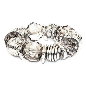 Bracelet Clear Faceted Bead Made With Zinc Alloy & Resin by JOE COOL