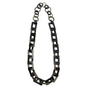 Necklace Rectangle Chain Grey 80cm Made With Resin by JOE COOL