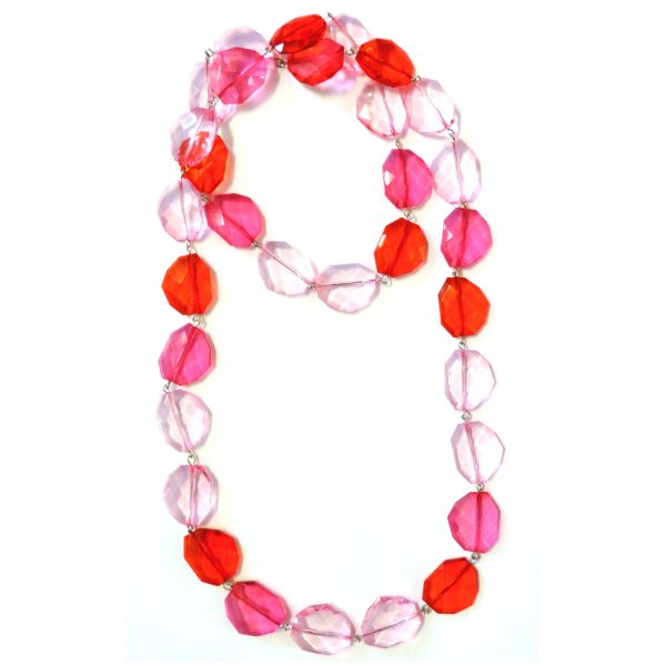 Necklace Pink Colour Facet Nugget Made With Resin by JOE COOL