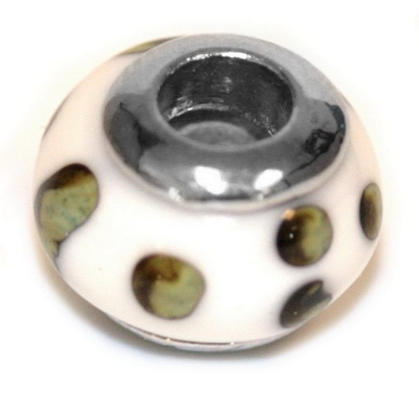 Component Bead Made With Glass & Zinc Alloy by JOE COOL