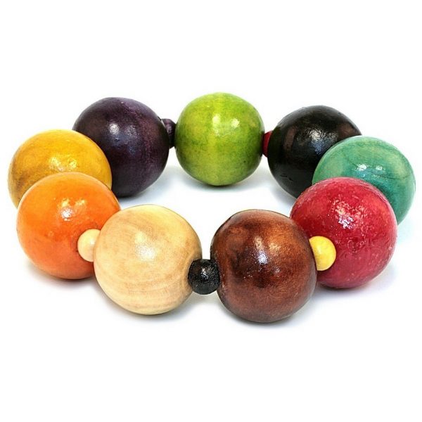 Bracelet Tang Coloured Bead Made With Wood by JOE COOL