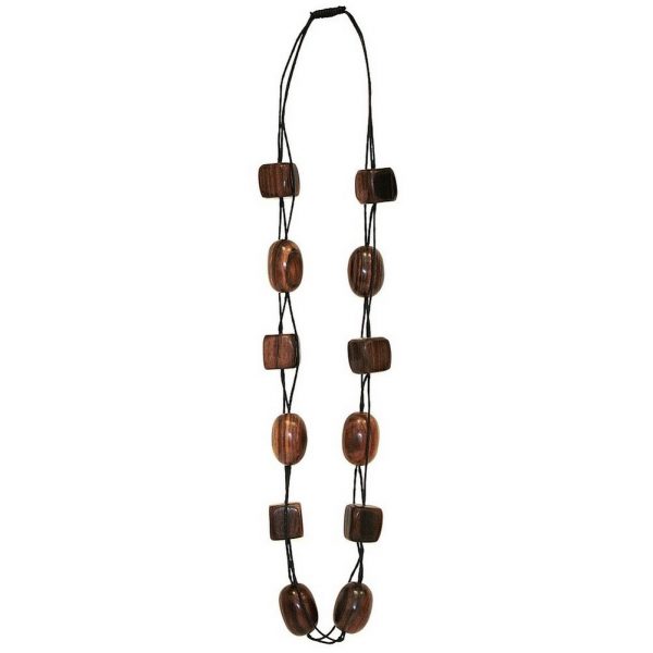 Necklace Grand Ebano Bead Made With Wood by JOE COOL