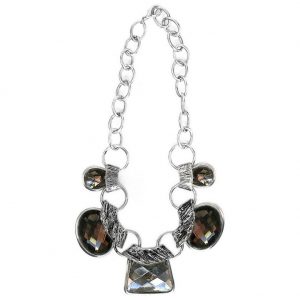 Necklace Facet Crystal Smoky Array Of 5 Made With Resin & Zinc Alloy by JOE COOL