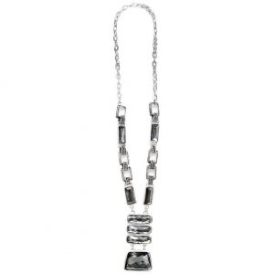 Necklace Facet Crystal Smoky Array Of 8 Made With Resin & Zinc Alloy by JOE COOL