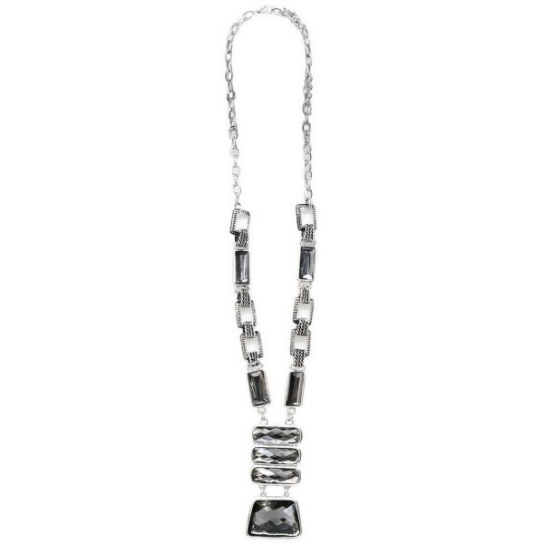 Necklace Facet Crystal Smoky Array Of 8 Made With Resin & Zinc Alloy by JOE COOL