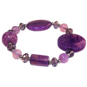 Bracelet Violet Moss Made With Agate & Crystal Glass by JOE COOL