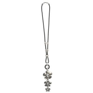 Necklace Tri-flower 70cm Made With Zinc Alloy & Leather by JOE COOL