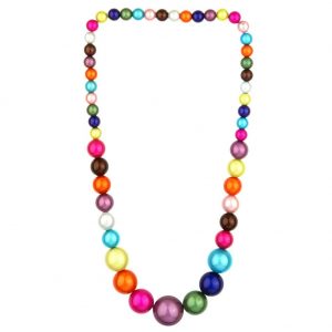 Necklace Multi-coloured Graduated Magic Beads Elasticated Made With Resin by JOE COOL
