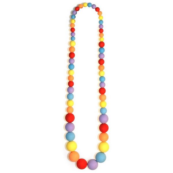 Bead String Necklace Frosted Sugar Ball Beads Elasticated 70cm Made With Resin by JOE COOL