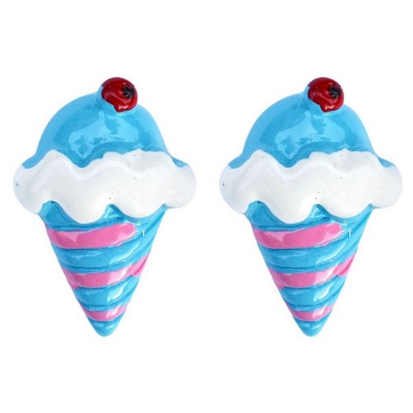 Stud Earring Café Cool  Ice Cream Cone Made With Resin by JOE COOL