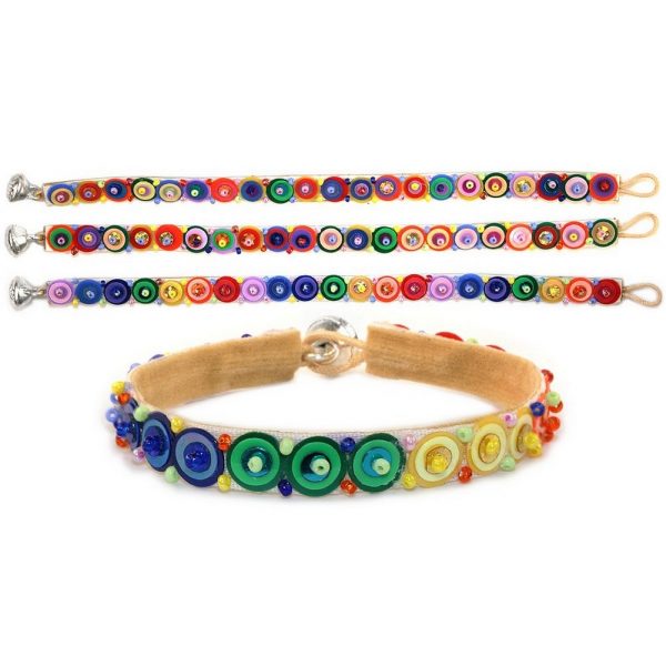 Bracelet Single Line Sequin Rainbow Made With Glass & Bead by JOE COOL