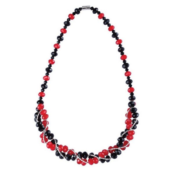 Bead String Necklace Faceted Bead 45cm Made With Crystal Glass & Zinc Alloy by JOE COOL