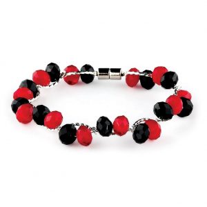 Bracelet Faceted Single Bead Made With Crystal Glass & Zinc Alloy by JOE COOL