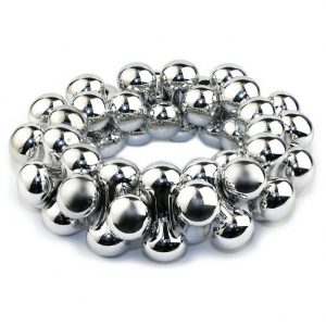 Bracelet Mirror Bubble Bone Bead 14mm Made With Resin & Metallic by JOE COOL