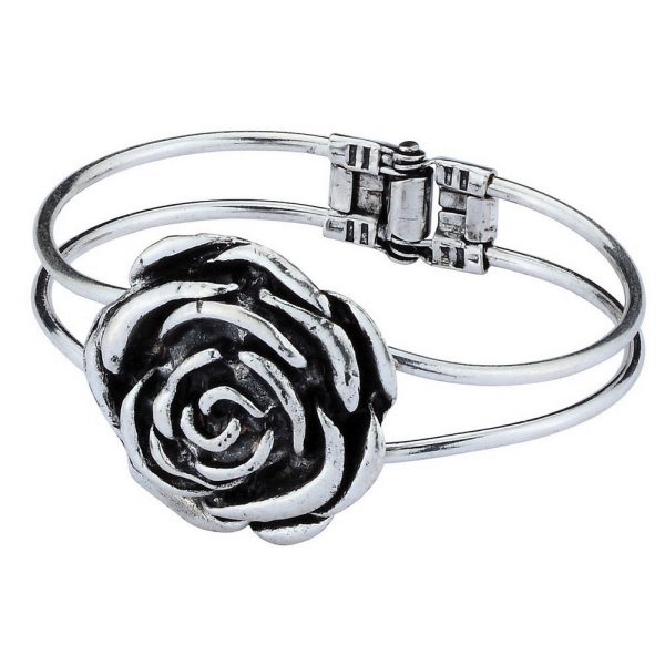 Bangle Rose Antique Finish 68mm Made With Zinc Alloy & Silver Plated by JOE COOL