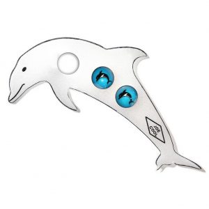 Stud Earring Dolphin Made With Acrylic by JOE COOL
