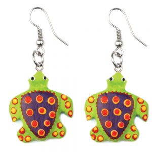 Drop Earring Turtle Made With Wood by JOE COOL