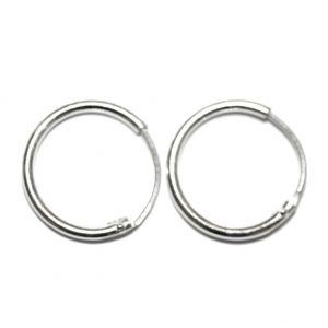 Hoop Earring Hinged 12mm Made With 925 Silver by JOE COOL