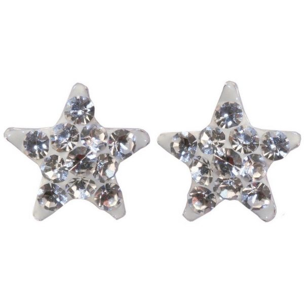 Stud Earring Star Made With Crystal Glass & 925 Silver by JOE COOL