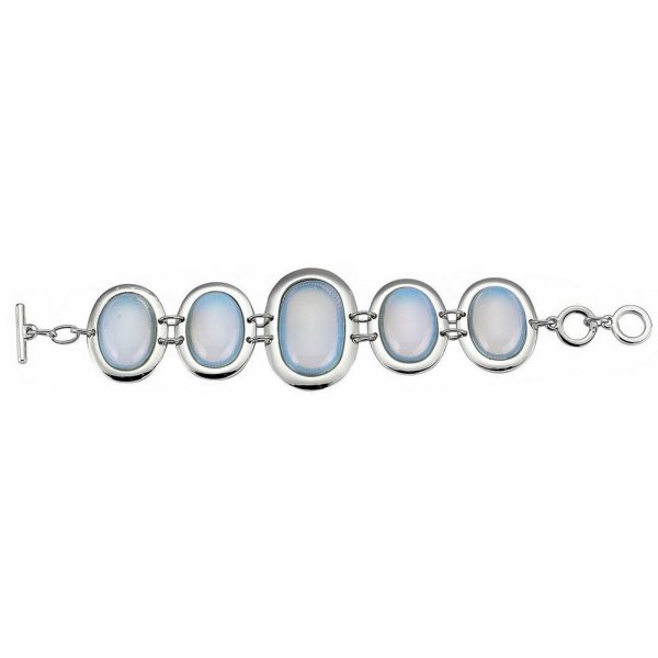 Bracelet Moon Opaque Ovals Made With Glass & Zinc Alloy by JOE COOL