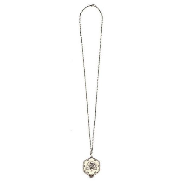 Necklace With A Pendant Rose Mirror Made With Tin Alloy & Gold Plated by JOE COOL