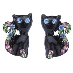 Stud Earring Cat 15mm Made With Zinc Alloy by JOE COOL